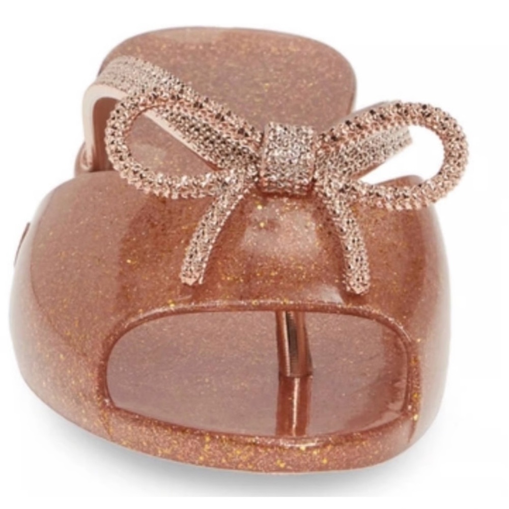 Melissa Glitter Brown Pink gold Flats with Bow. Jelly nostalgia. 😍 - Picture 2 of 11